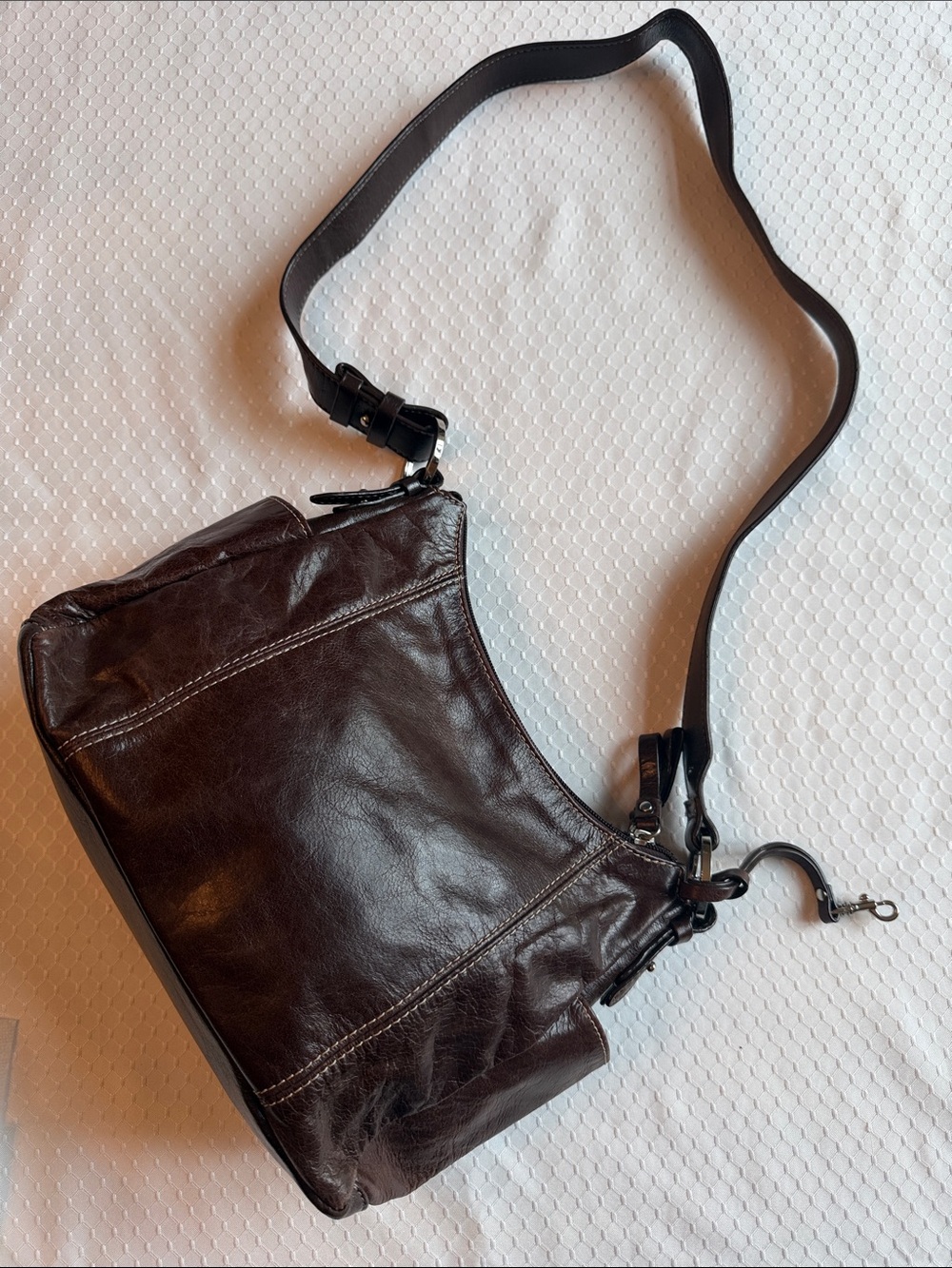 Gianni Bini Dark Brown Leather Shoulder Bag
